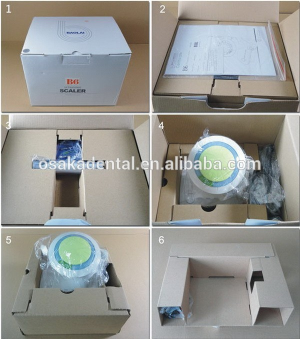 Dental Ultrasonic Scaler with Sealed Handpiece and Six Tips
