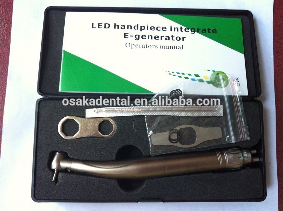 Titanium push button LED generator dental handpiece with quick coupling M4 or B2