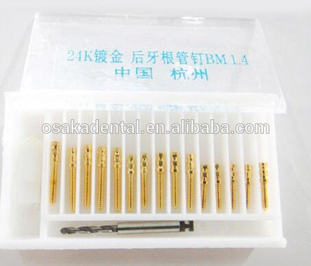 Dental Golden Plated Screw Post with Drills