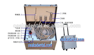 Economical portable dental unit with built-in air compressor