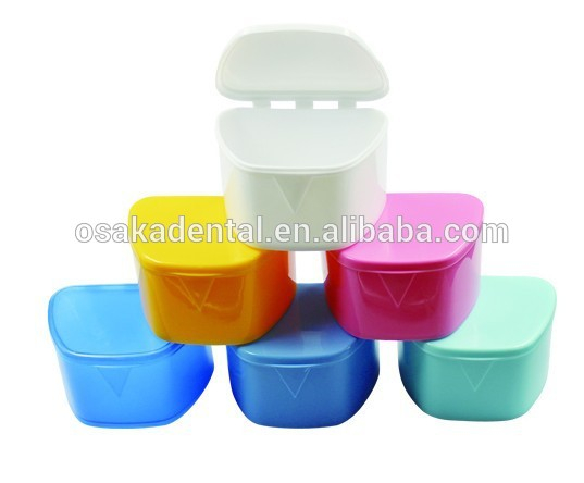 Hot Sale Colourful plastic denture box for keeping denture clean
