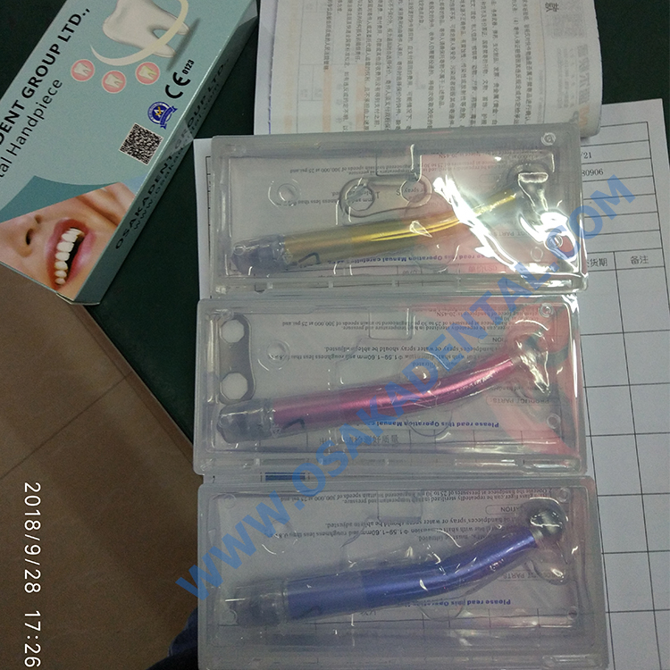 Dental use Colorful Handpieces for denture curing polishing /hot sale popular colorful led high speed handpiece