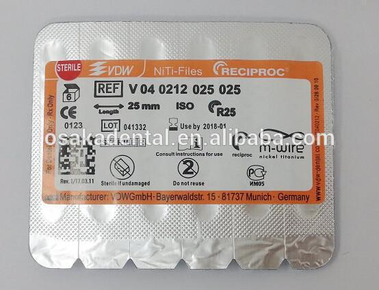 Dental supply of Endo files VDW RECIPROC files/dental instument/dental protaper file