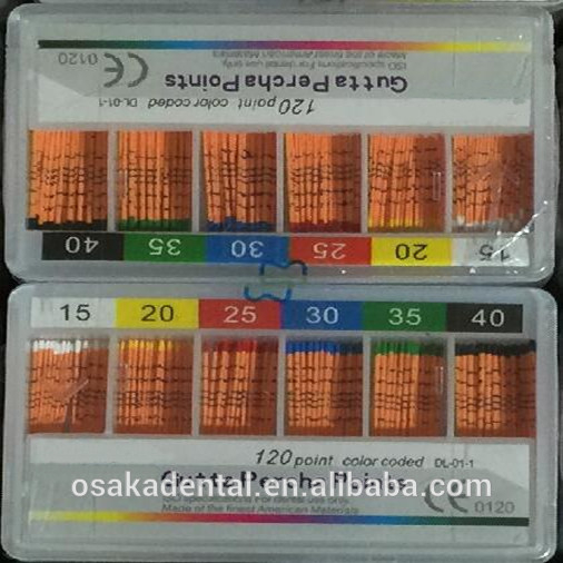Color Coded Depth mm Marked Gutta Percha Points Orthodontic Material for Dental Filling Use