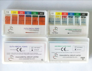 Osaka Color Coded Depth mm Marked Gutta Percha Points Orthodontic Material for Dental Filling Use