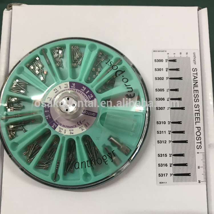 A Good Quality Stainless Steel Euro Post Assorted Size Dental Screw Post