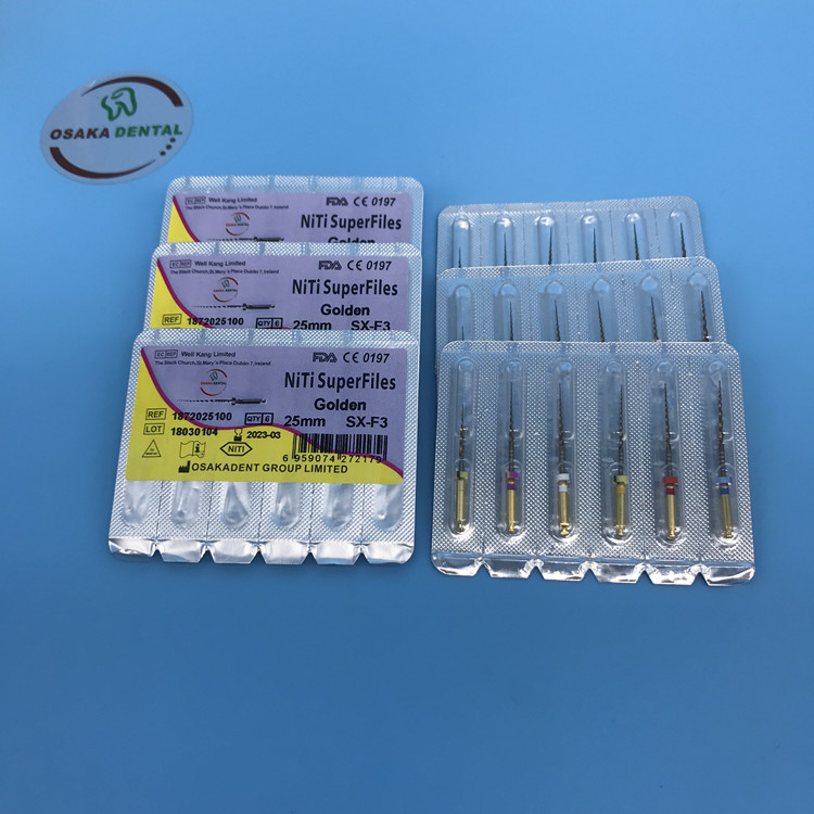 A Osakadental Brand Niti Gold Protaper files for machine and hand use