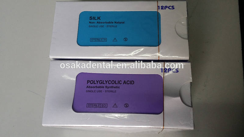 High quality disposable medical suture silk braided with needle