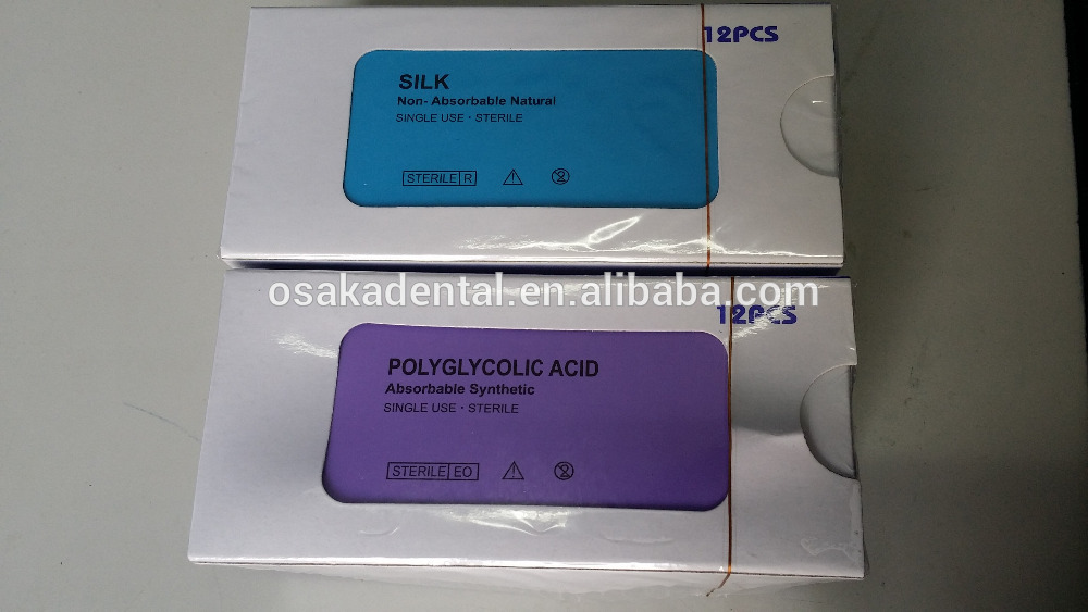 High quality disposable medical suture silk braided with needle
