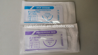 High quality disposable medical suture silk braided with needle
