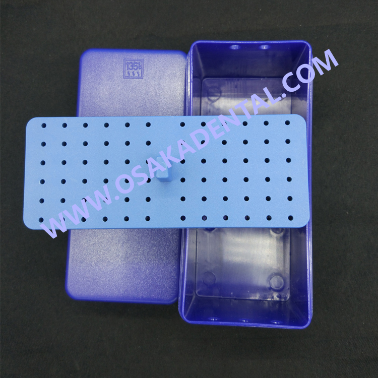 Autoclaveable 72 Holes Dental Holder Burs Block Case Box /Plastic Disinfection Box can be Sterilized