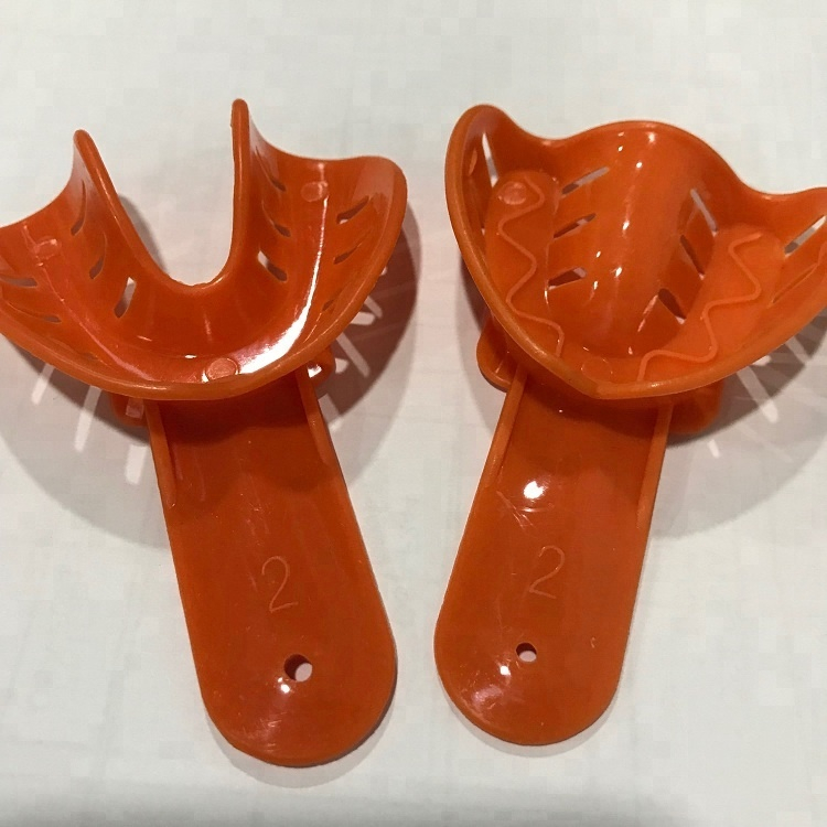 ABS Disposable kids dental impression tray with different size upper and lower dental mesh tray