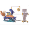 FDA and CE Approved Kids Dental unit with dolphin design Children dental Chair Unit