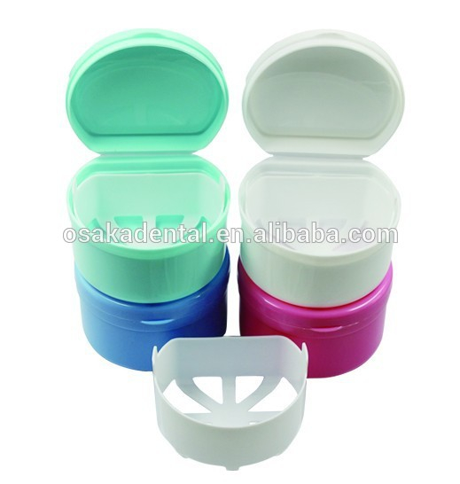 Hot Sale Colourful plastic denture box for keeping denture clean