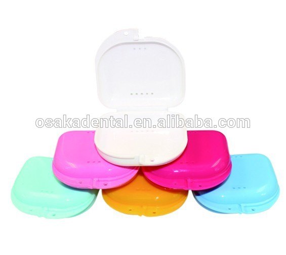 Hot Sale Colourful plastic denture box for keeping denture clean