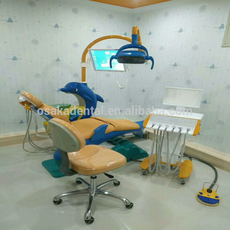 A Dolphin and Wave Carton Design Kid Dental Unit and Children Dental Chair