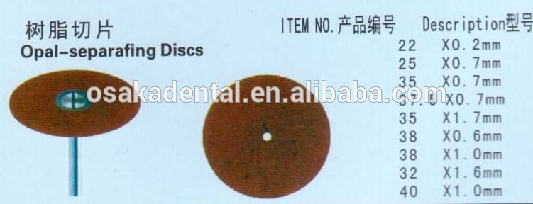 Opal-separating discs/dental endo material