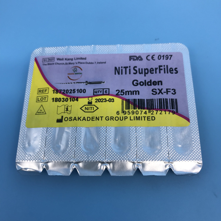 A Osakadental Brand Niti Gold Protaper files for machine and hand use