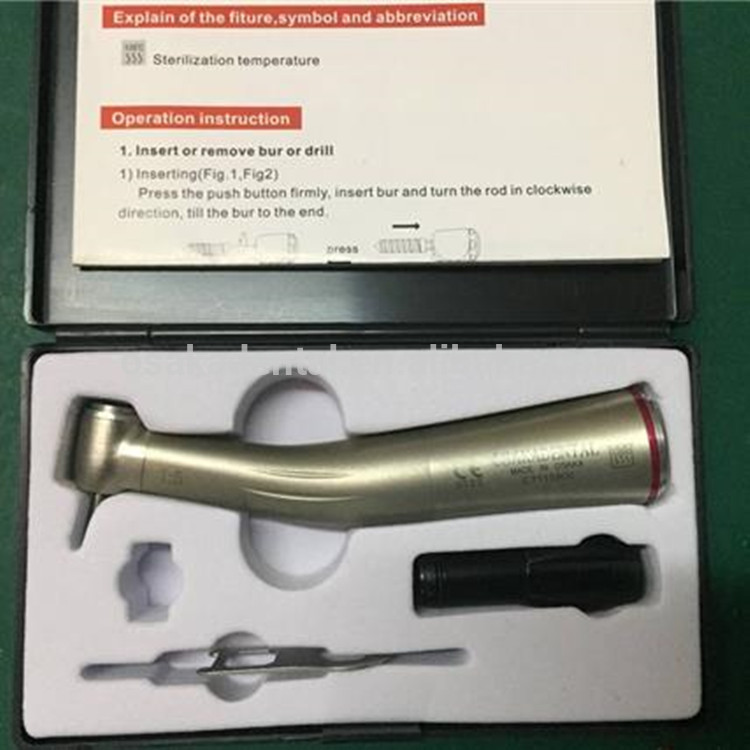 A 1:5 Contra Angle Increasing Speed Dental Handpiece with fiber optic for Electrict Micro Motor