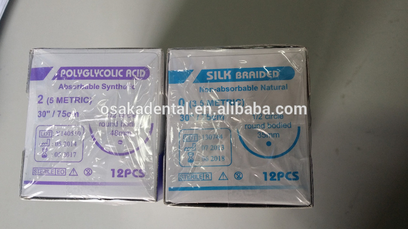 High quality disposable medical suture silk braided with needle