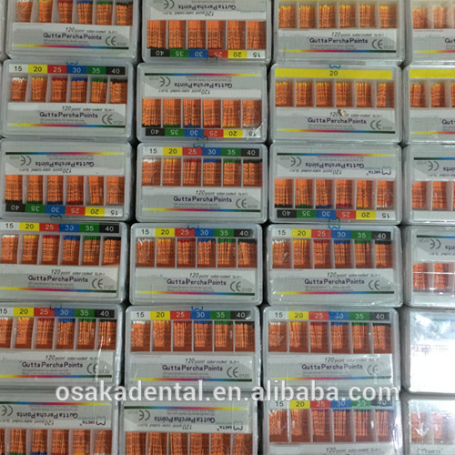 Color Coded Depth mm Marked Gutta Percha Points Orthodontic Material for Dental Filling Use