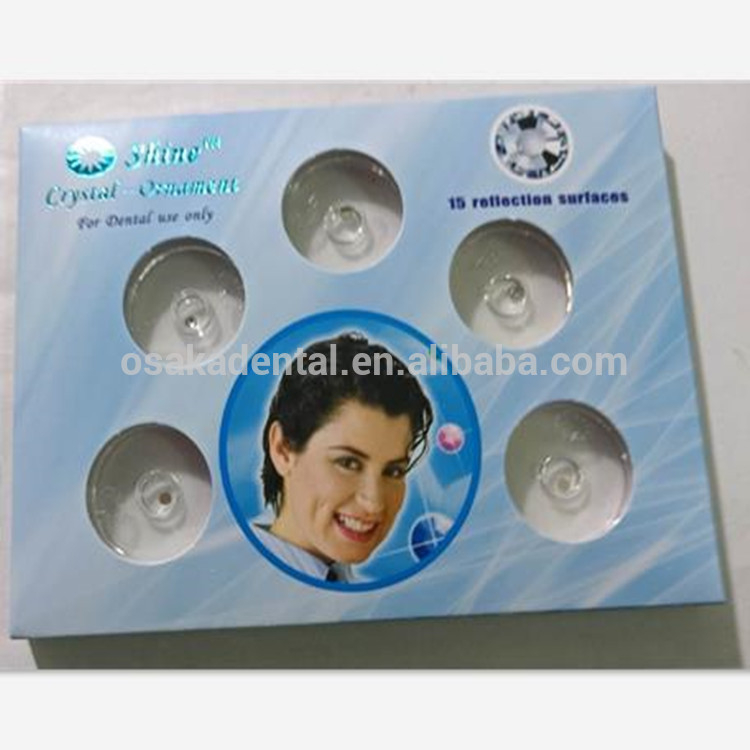 A Colorful Shine Tooth Crystal Decoration with Blue Paper Box Packing