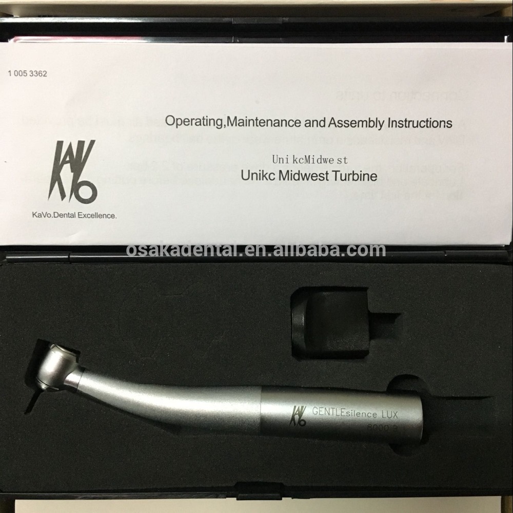 Dental Fiber Optic Light High Speed Handpiece Push Button Water Spray Turbine with Coupling