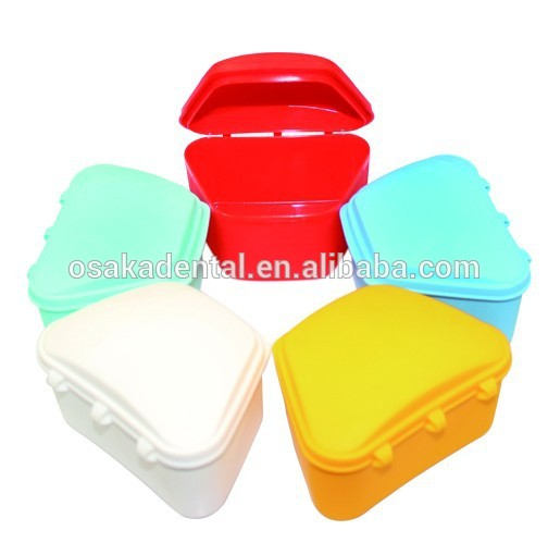 Hot Sale Colourful plastic denture box for keeping denture clean