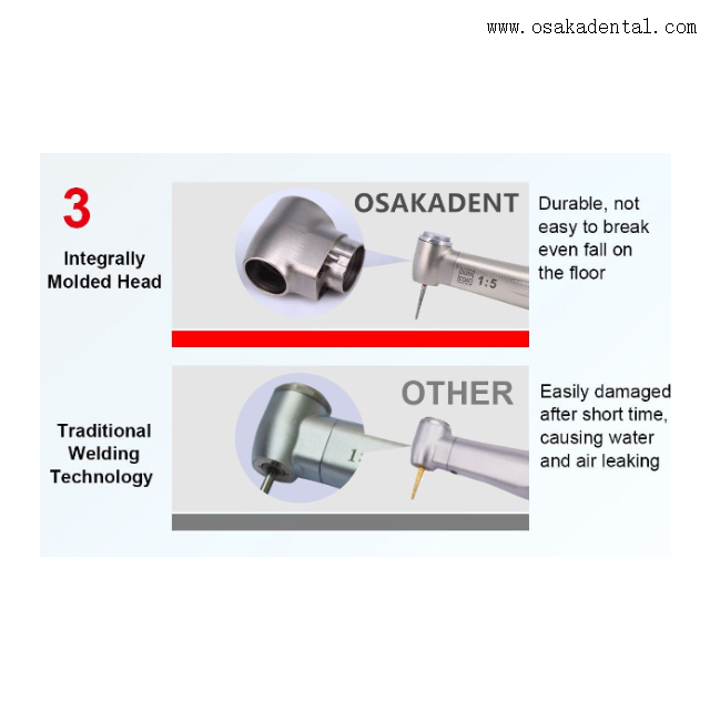 Red ring high speed handpiece LED increasing electric micro motor 1:5 contra angle handpiece
