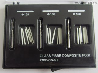 18pcs post+3pcs drills white Glass fiber Post
