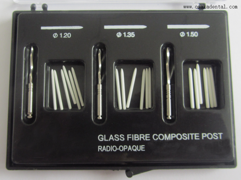 18pcs post+3pcs drills white Glass fiber Post
