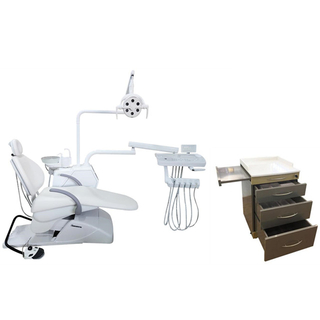 White Color Dental Chair Unit with Mobile Cabinet