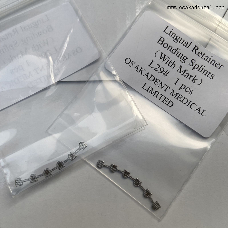 Dental Orthodontic Lingual Retainer Bonding Splints with Mark