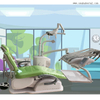 Green color dental chair with nice strong system