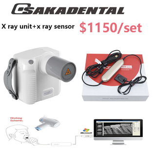 Dental x ray unit and x ray sensor set