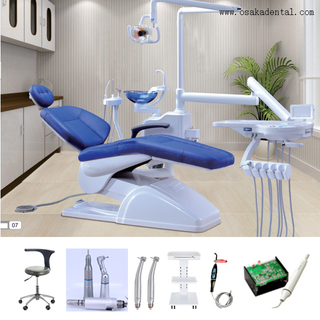 Cheap price dental chair with dental handpiece with blue color 
