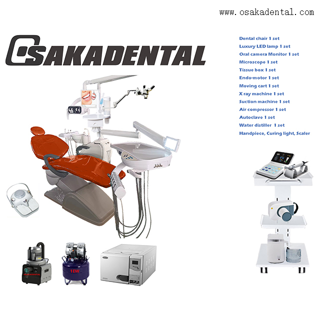 Dental Chair Unit with Options Dental Equipment And Mobile Cart