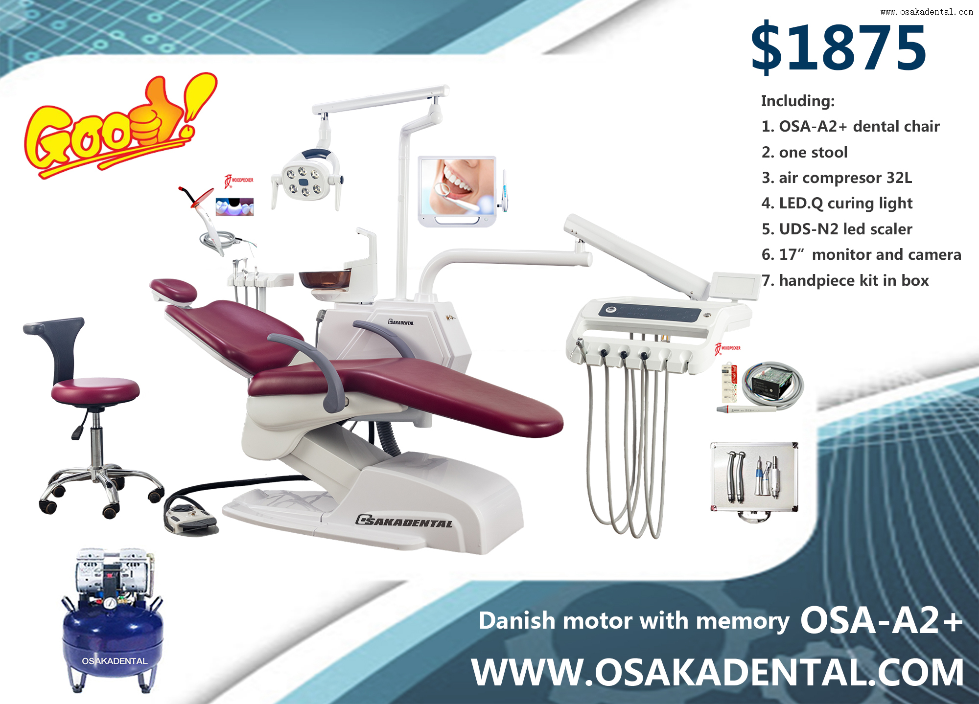 High lever Dental Unit Set with Full Option Luxury dental unit For Dental Clinic OSA-A2+