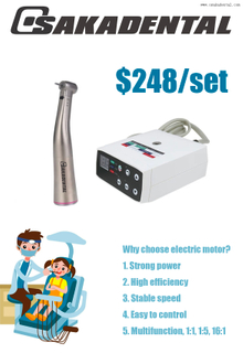Dental economic burshless electric motor with red contra angle handpiece