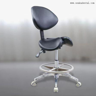 Saddle Type Dental Chair Stool with Backrest 
