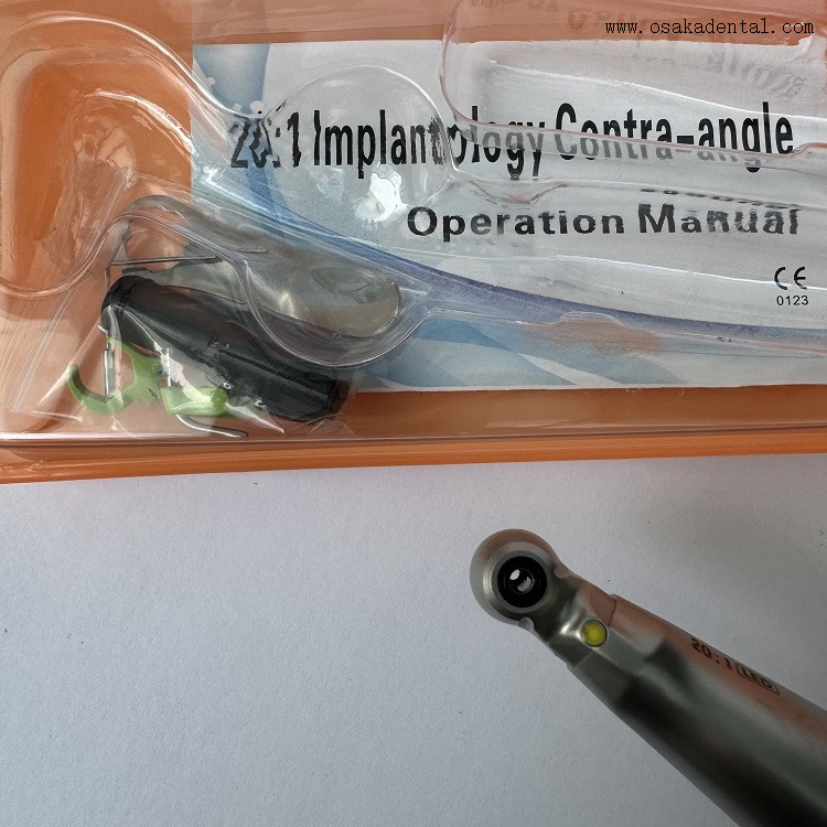 Dental 20:1 Implant Contra Angle Stainless Steel LED