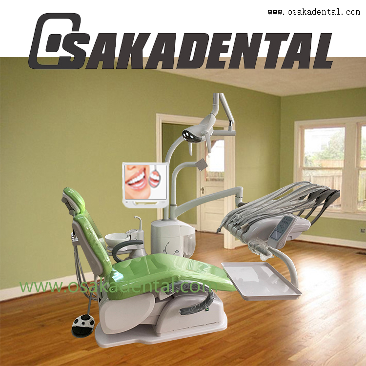 High class dental chair for dental clinic green color