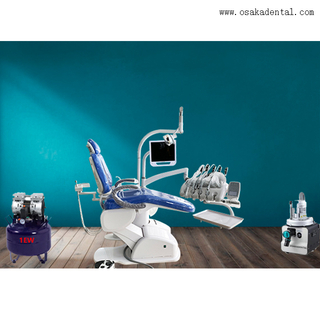 High class dental chair with top mounted instrument tray
