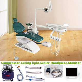 Comfortable Dental Chair Unit with Led Lamp or Halogen Lamp
