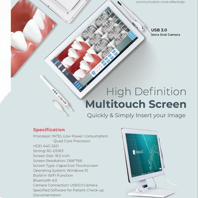 Touch Screen Dental Intraoral Camera And Monitor with Wifi