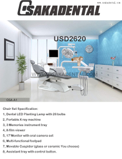 Dental Chair with LED Lamp// Economic Dental Chair