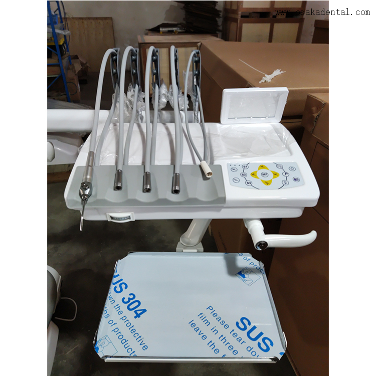 Dental chair with uphold tray 