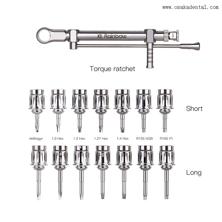 Dental Universal Torque Ratchet Screwdrivers Wrench Implant Restoration Tool Kit 