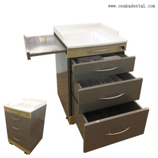 Stainless Steel Dental Cabinet with Marble Top And 5 Dawers