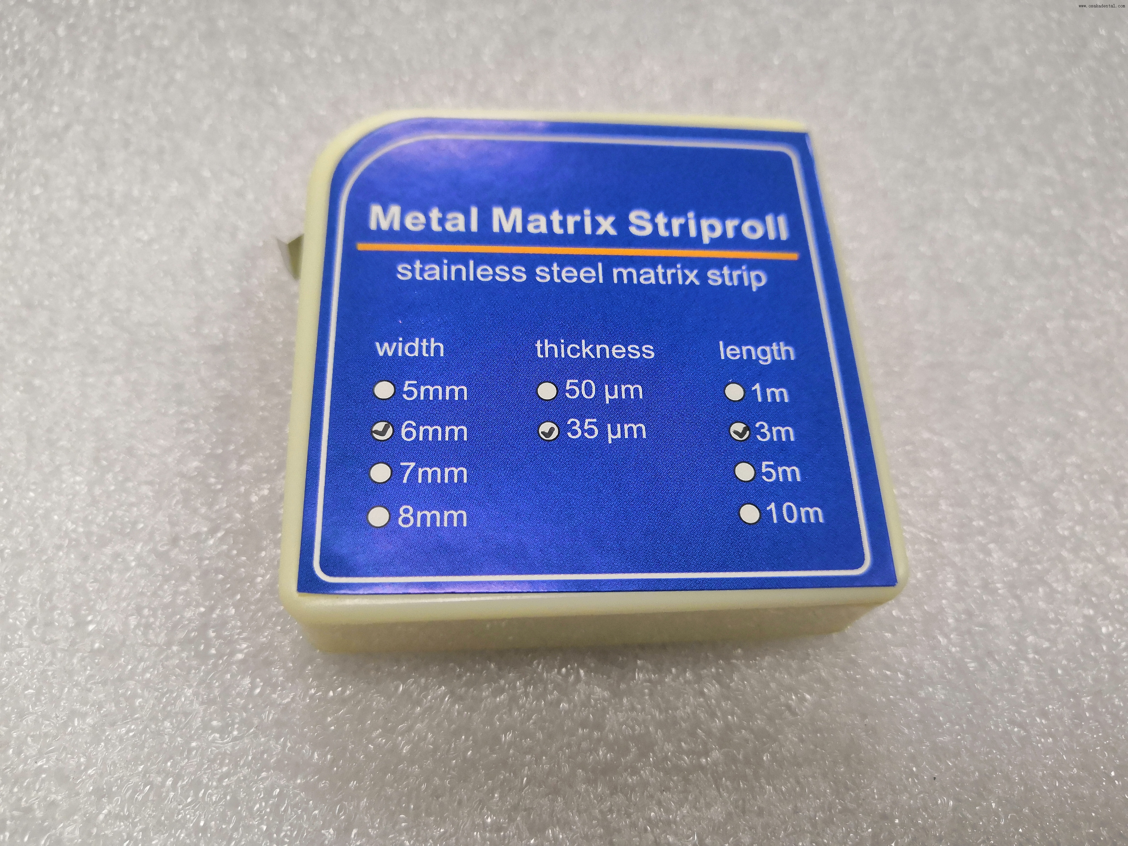 STAINLESS STEEL MATRICE BANDS in roll for dental treatment for dental handpiece